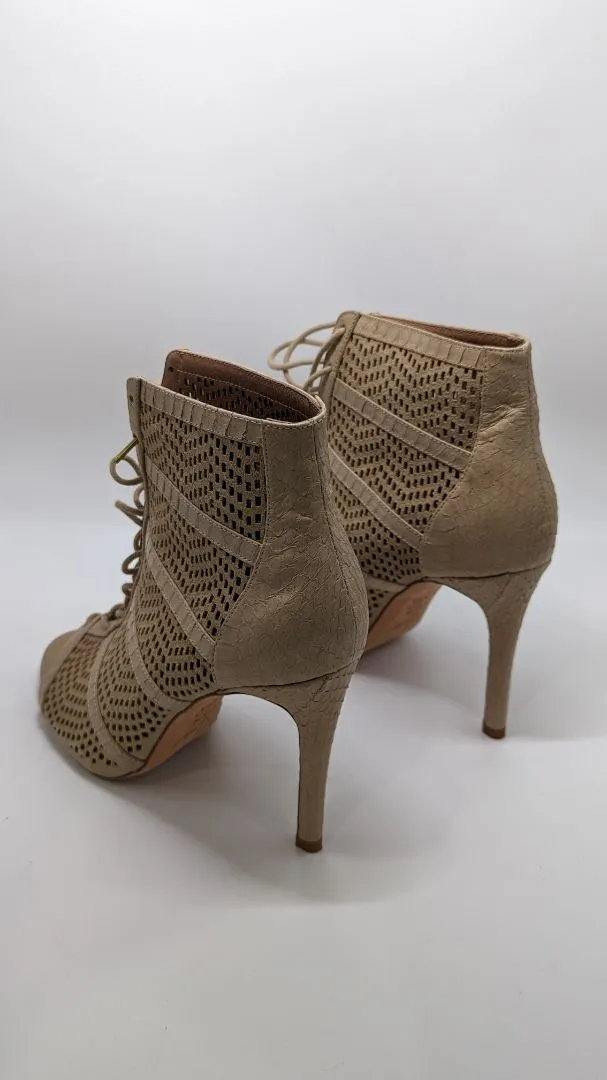 Joie Light Tan Open Toe Lace Up Heels