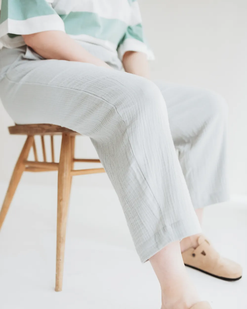 Kate Light Green Barrel Leg Trousers