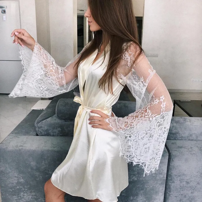 Lace Bathrobe Nightgown for Women