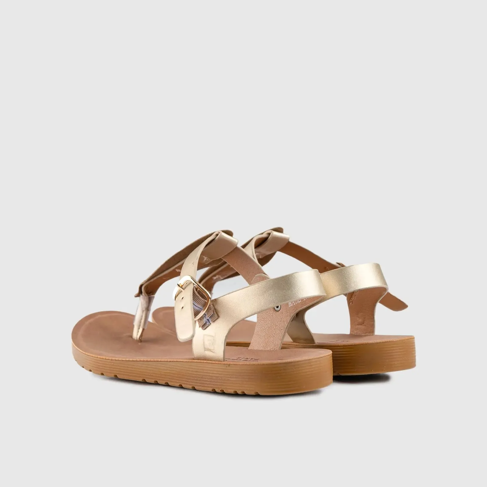 Ladies Thong Strap Sandal Gold 10511
