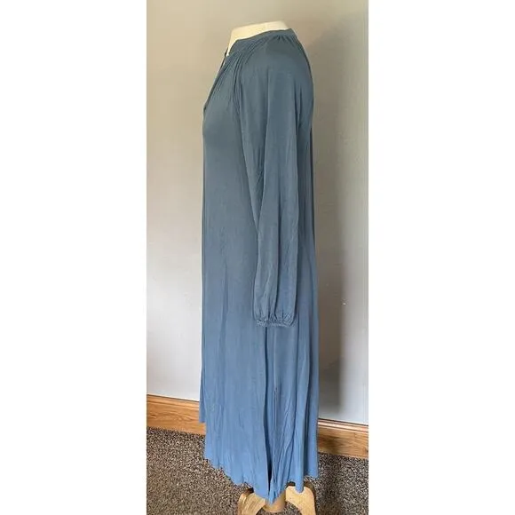LAKE Pajamas Nightgown XS Oversized Maxi Sleep Blue Soft Comfy Lightweight EUC