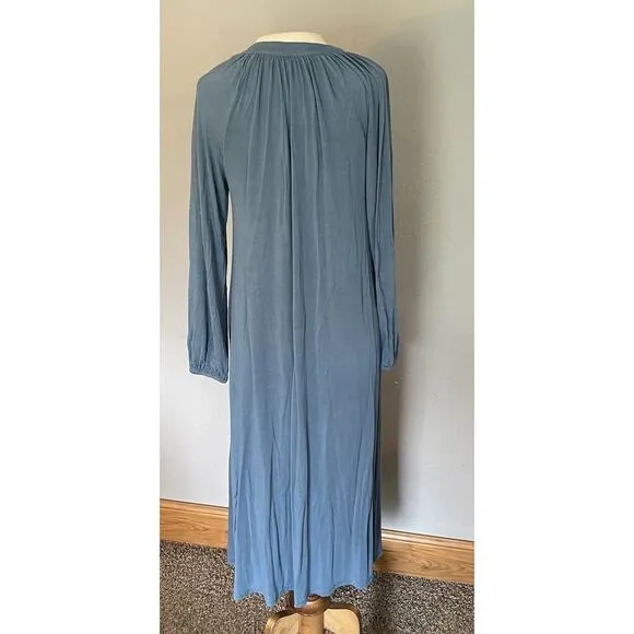 LAKE Pajamas Nightgown XS Oversized Maxi Sleep Blue Soft Comfy Lightweight EUC