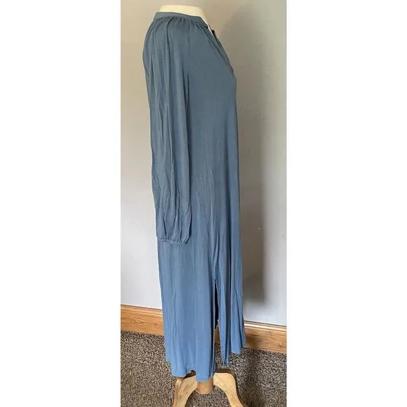 LAKE Pajamas Nightgown XS Oversized Maxi Sleep Blue Soft Comfy Lightweight EUC