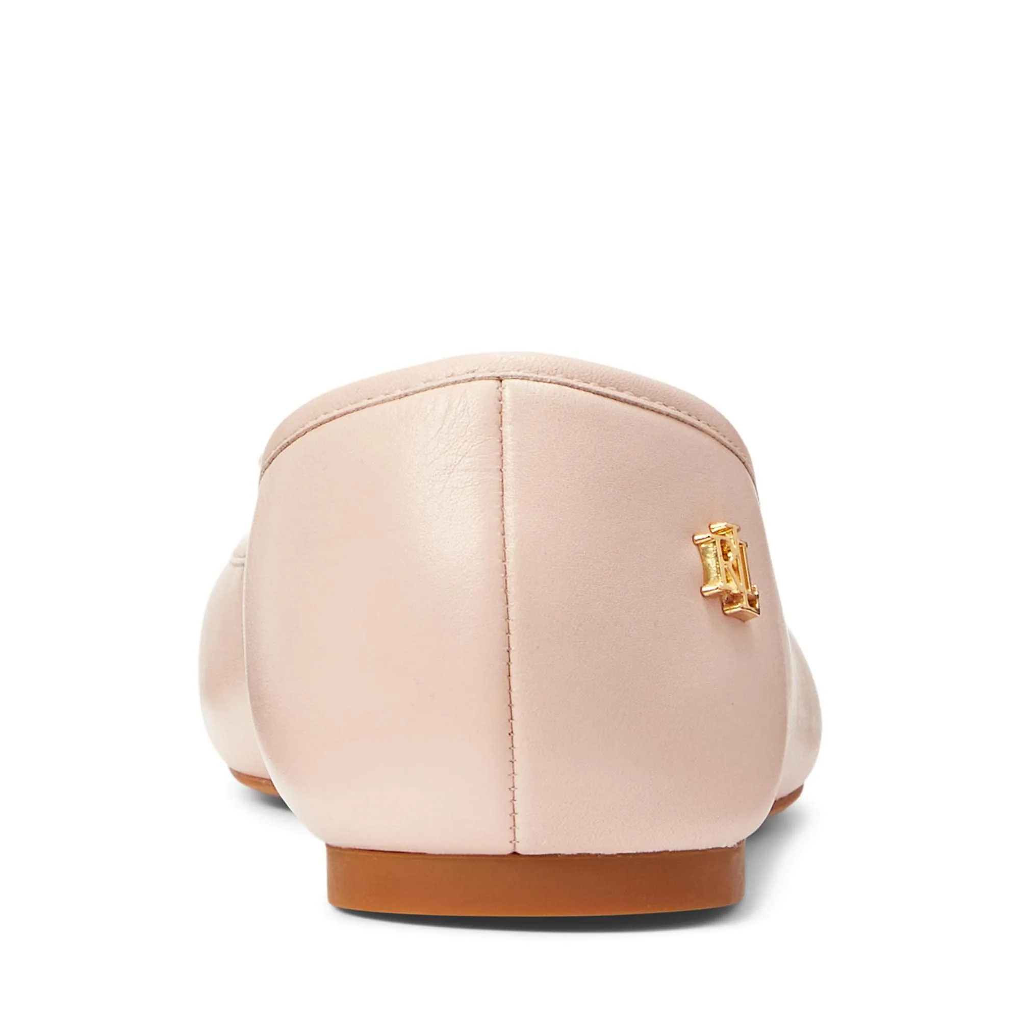 Lauren Ralph Lauren Jayna Ballet Flat for Women - Leather Upper and Breathable Textile Lining with Lightly Padded Footbed Light Pink 8 B - Medium