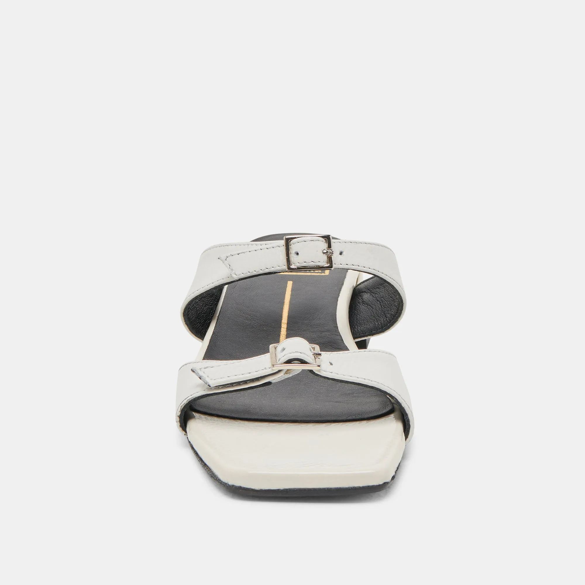 LAVERN SANDALS OFF WHITE CRINKLE PATENT