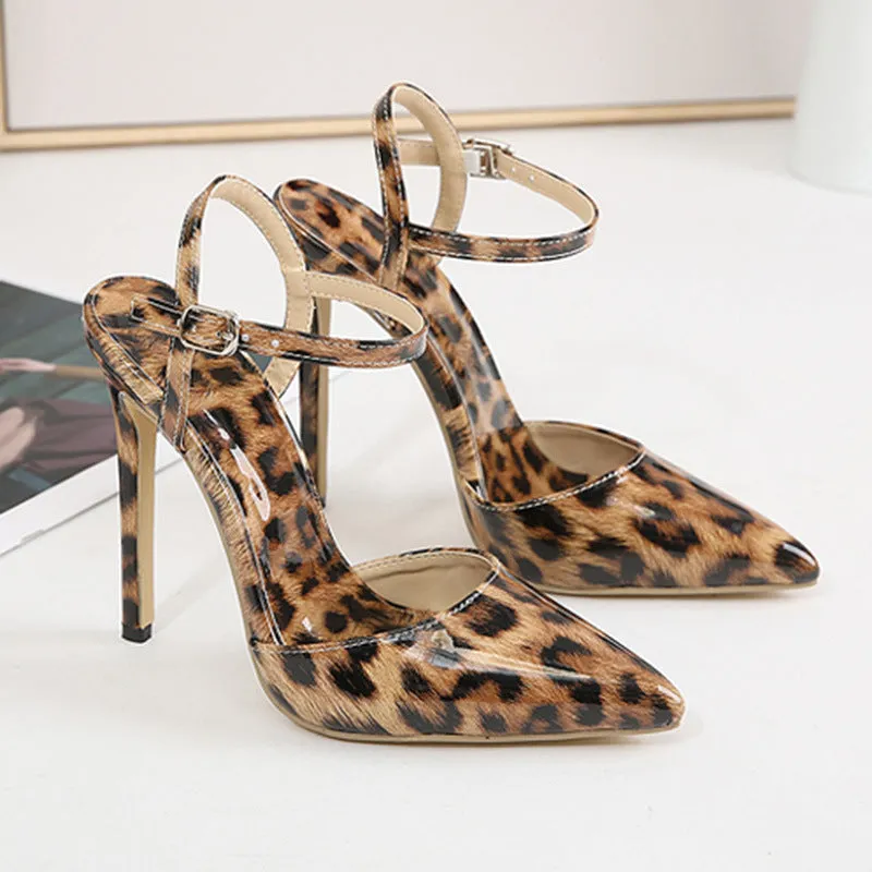 Leopard Print Shallow Mouth European Pointed High Heels