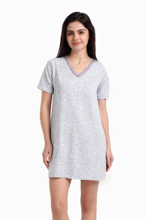 Leopard Print Short Nightgown