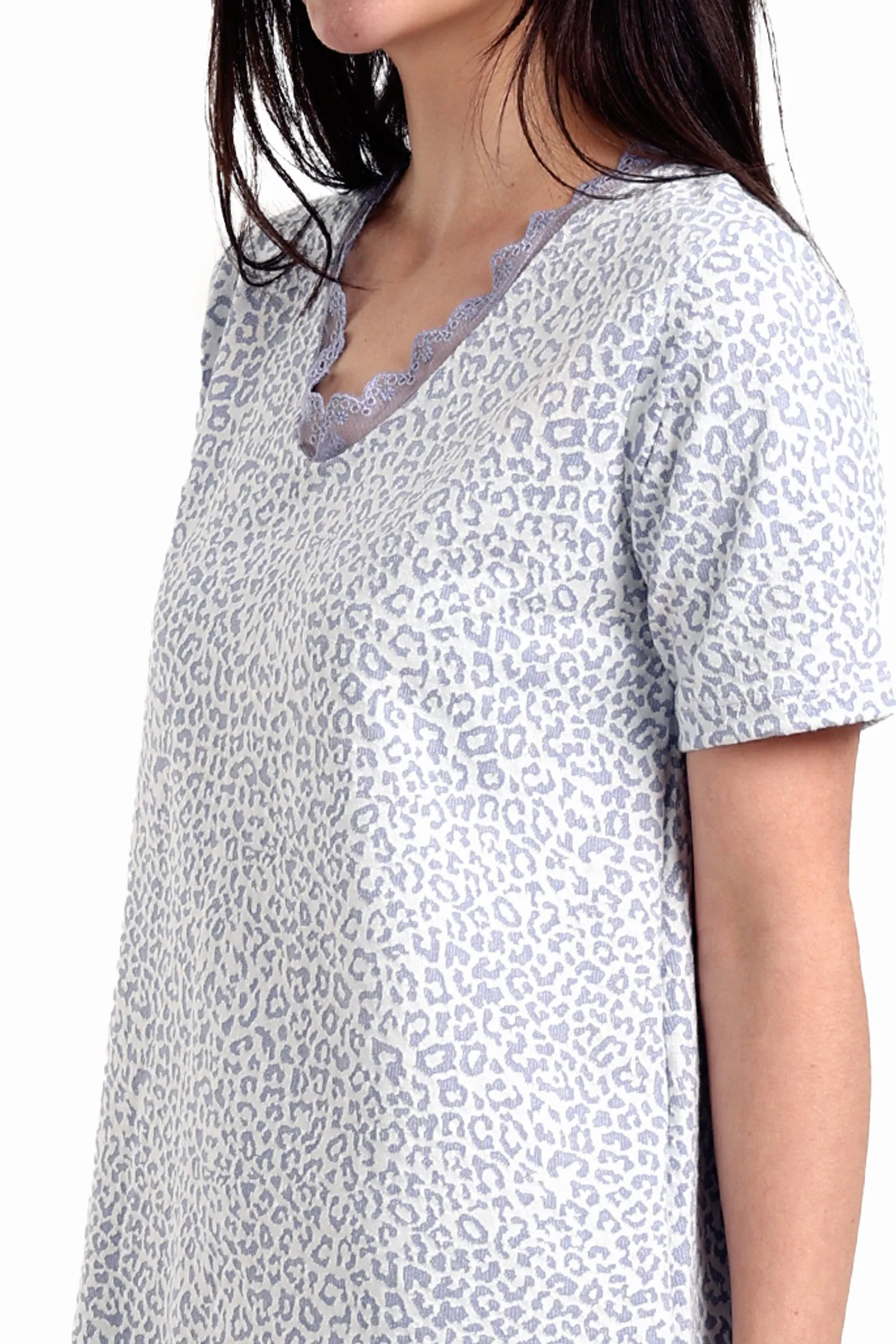 Leopard Print Short Nightgown