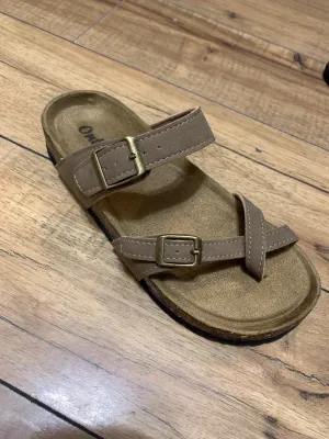 Light Brown Cross-Toe Sandals