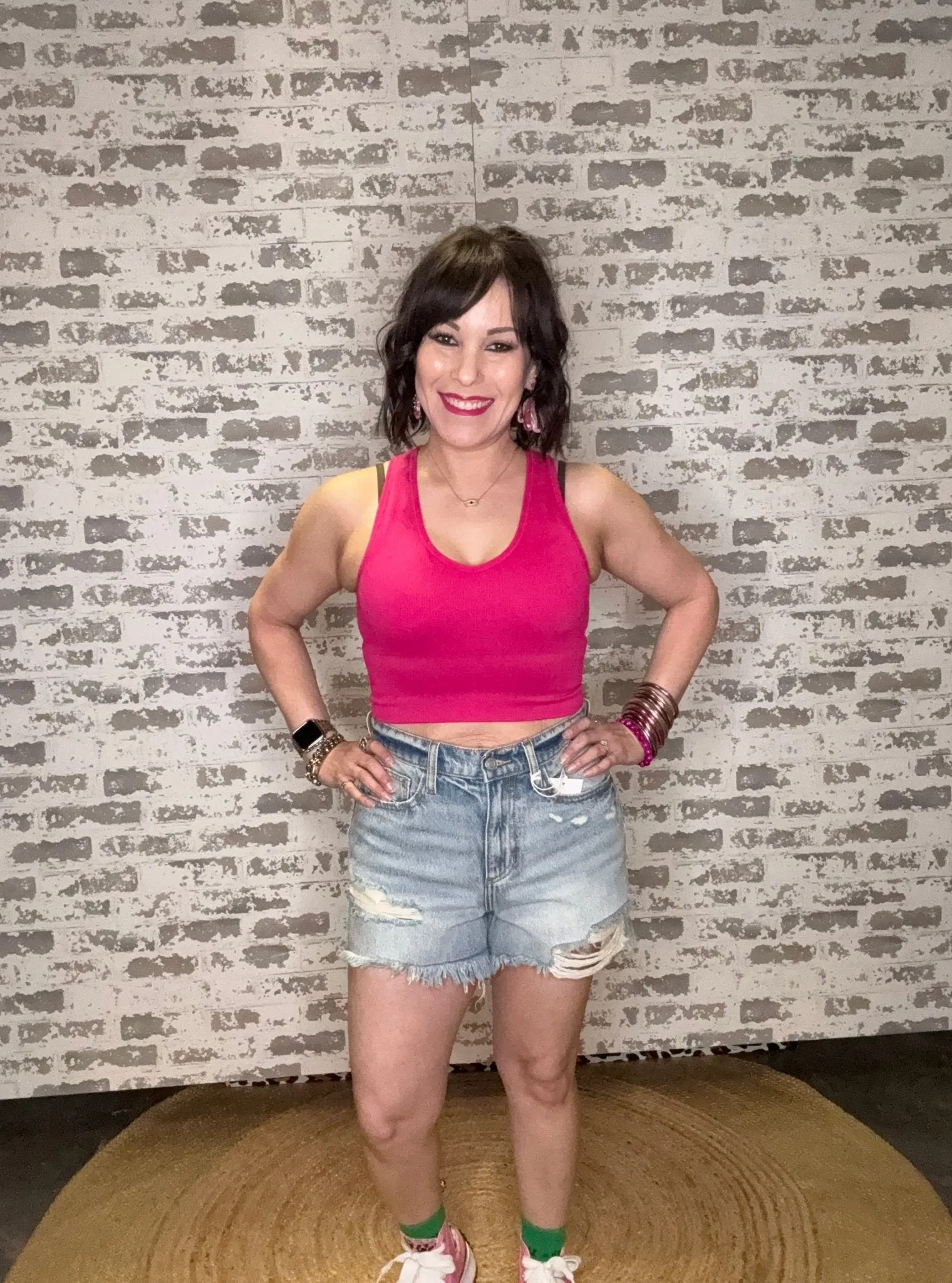 Light Denim High Rise Mom Shorts