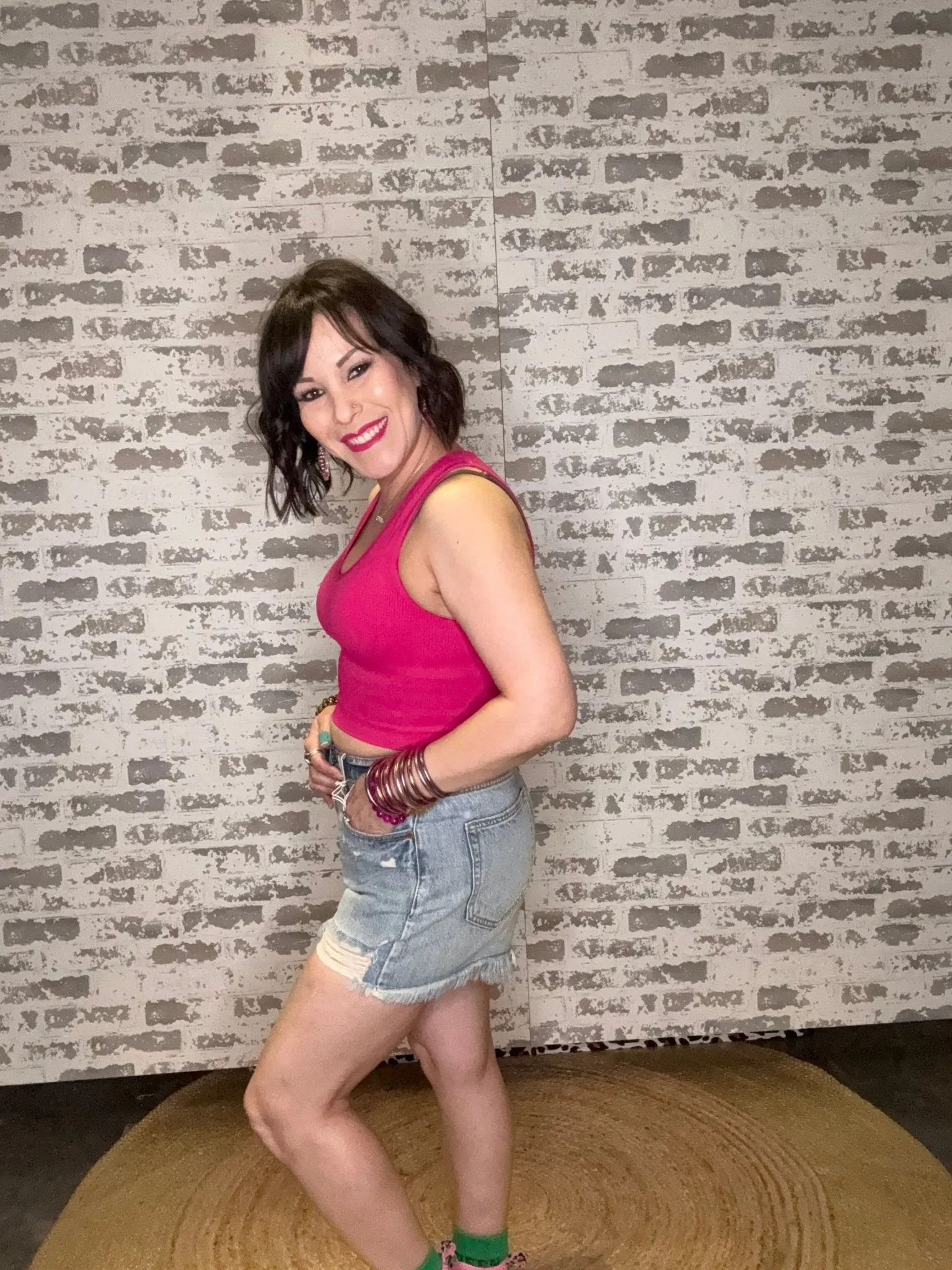 Light Denim High Rise Mom Shorts