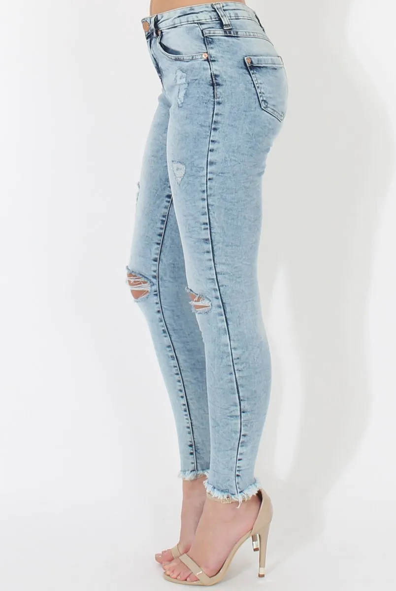Light Denim Ripped Jeans - Morgan