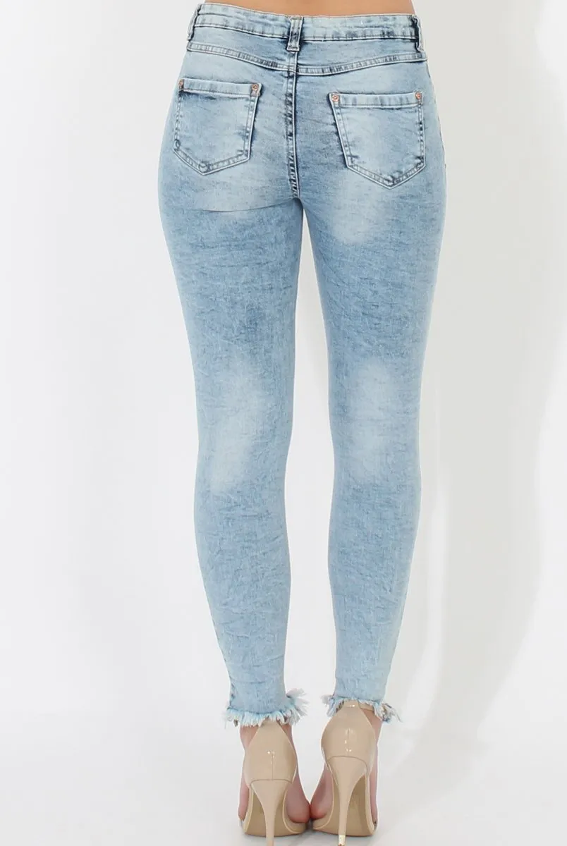 Light Denim Ripped Jeans - Morgan
