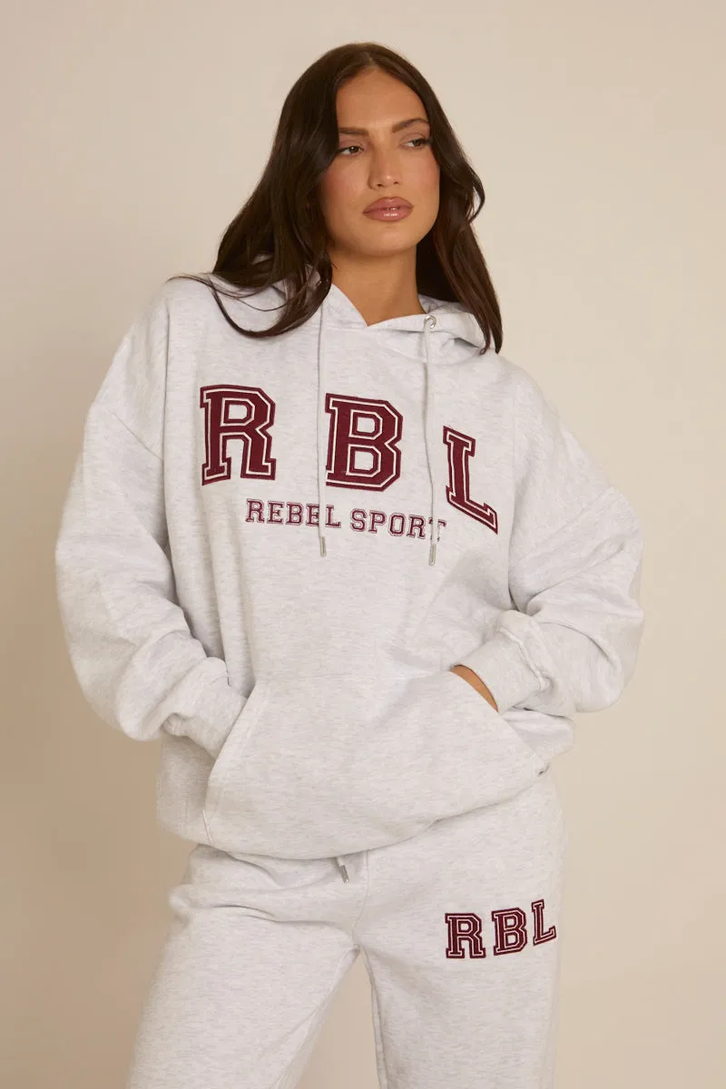 Light Grey Marl Rebel Sport Oversized Hoodie - Camilla