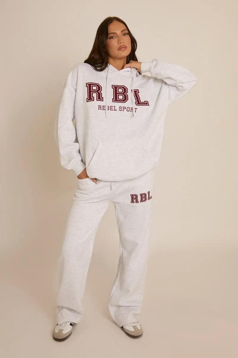 Light Grey Marl Rebel Sport Oversized Hoodie - Camilla