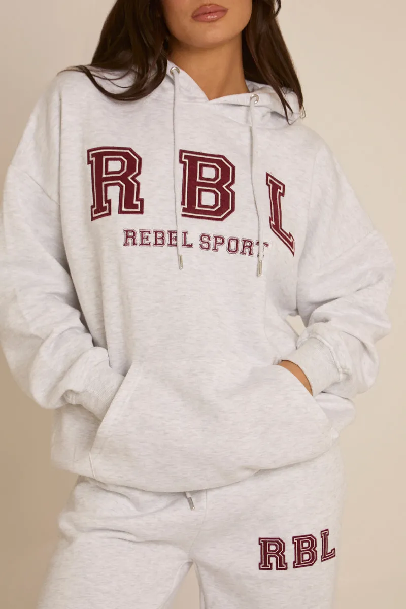 Light Grey Marl Rebel Sport Oversized Hoodie - Camilla