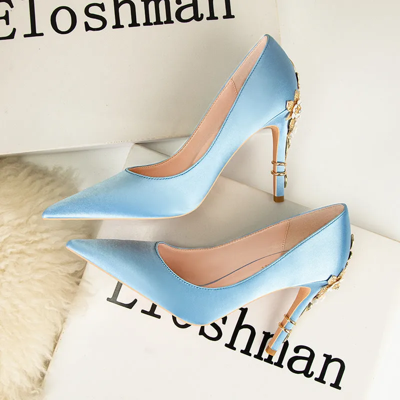 Light luxury flower stiletto wedding high heels