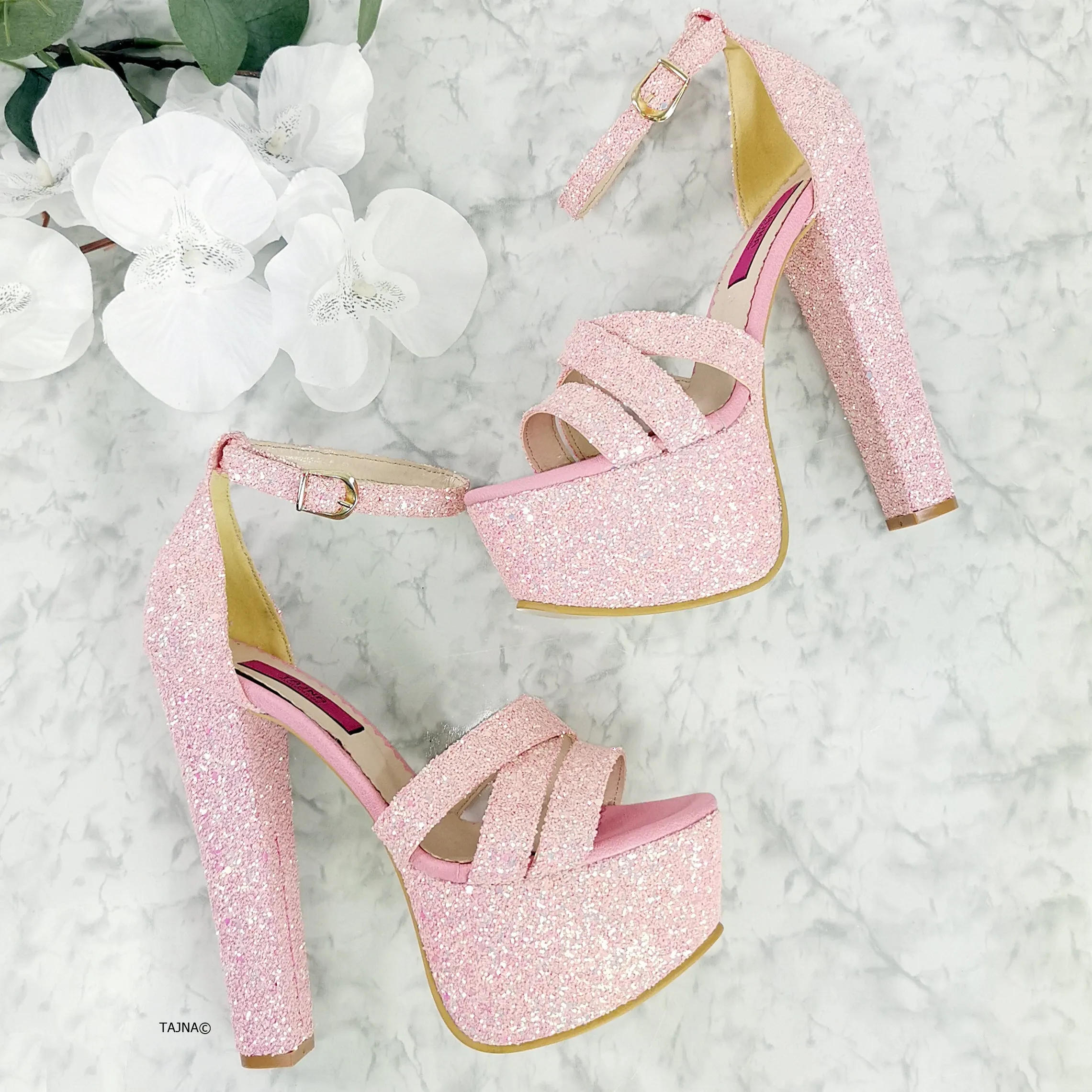 Light Pink Glitter Bridal High Heels