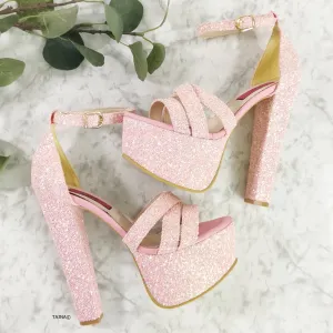 Light Pink Glitter Bridal High Heels