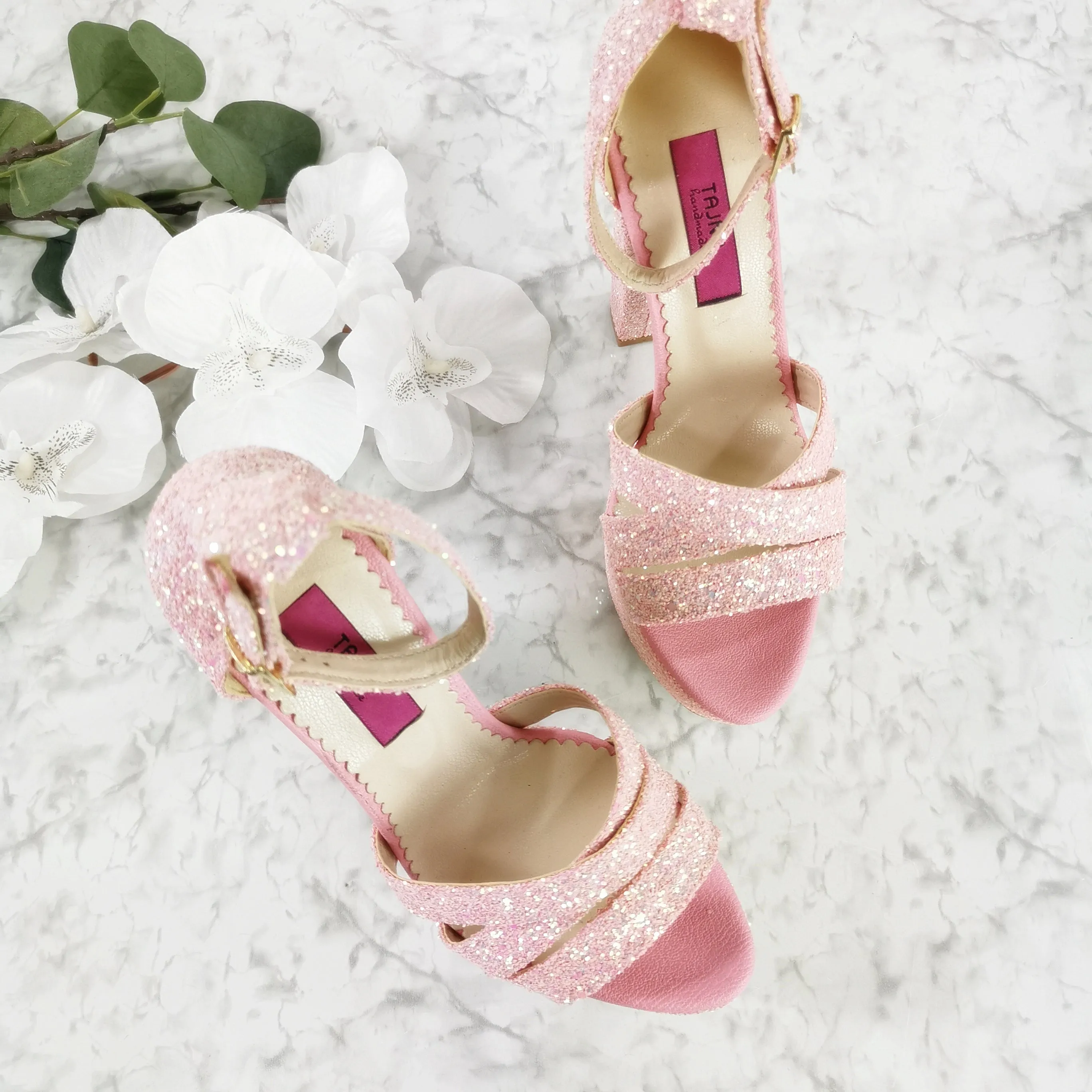 Light Pink Glitter Bridal High Heels