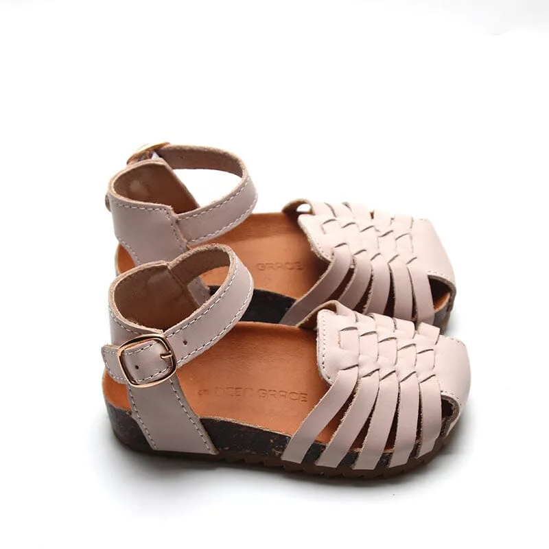 Light Pink - Woven Sandal - US Size 5-10 - Hard Sole