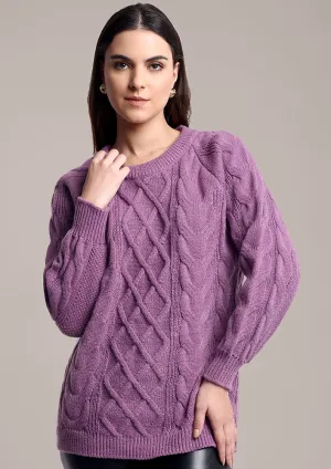 Light Purple Knitted loose Sweater