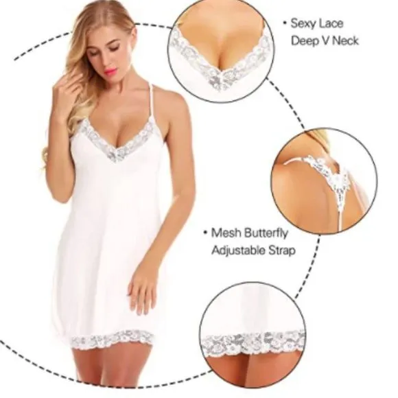 Lingerie For Women Lace Nightgown Chemise Full Slip Sleepwear