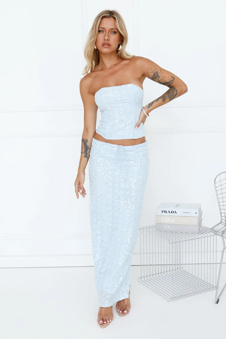 LIONESS She's All That Strapless Top Sky Blue