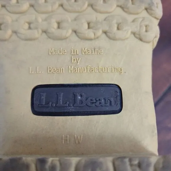 LL Bean Boots Mens Sz 10 W Wide Brown Duck Boots Low Top Waterproof Excellent