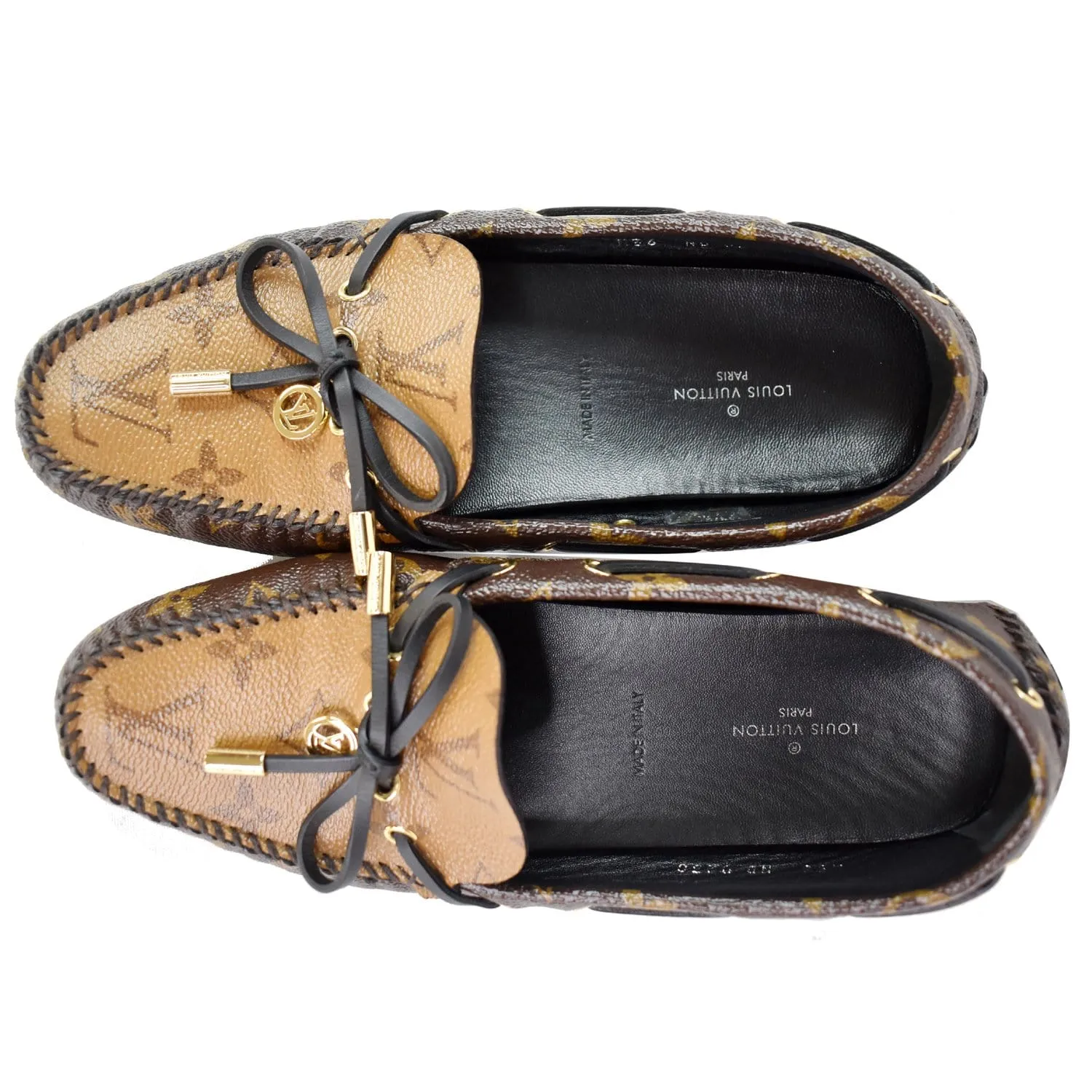 LOUIS VUITTON Classic Gloria Flat Monogram canvas Loafers Size 36