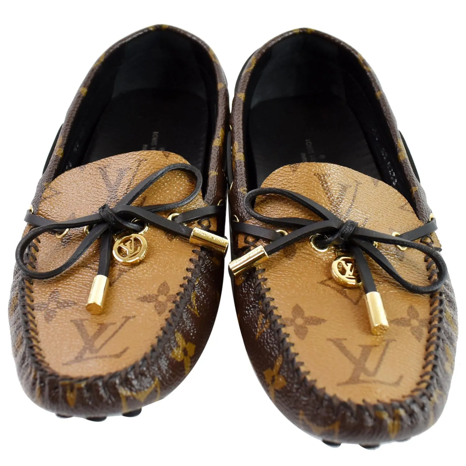 LOUIS VUITTON Classic Gloria Flat Monogram canvas Loafers Size 36