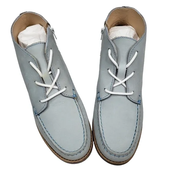 Marc Joseph | NIB Lincoln Bootie Light Grey Nubuck Leather Lace Up Boots Boy 5.5