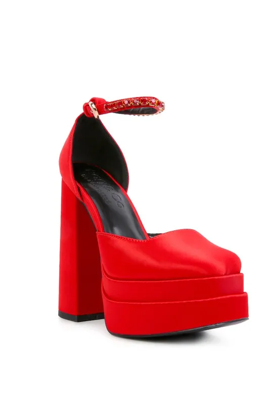MARTINI Sky High Ramp Walk Satin Sandals