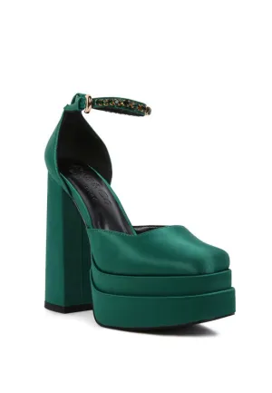 MARTINI Sky High Ramp Walk Satin Sandals