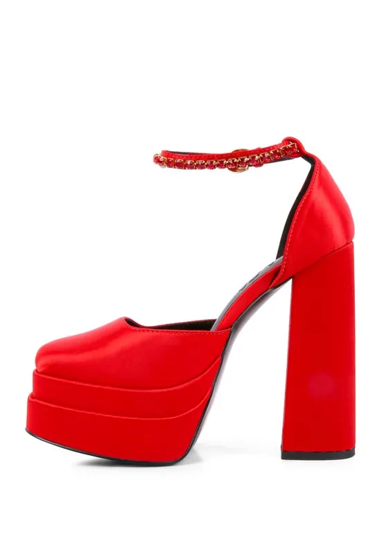 MARTINI Sky High Ramp Walk Satin Sandals