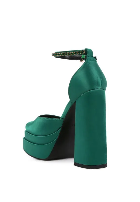 MARTINI Sky High Ramp Walk Satin Sandals