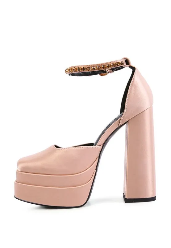 MARTINI Sky High Ramp Walk Satin Sandals