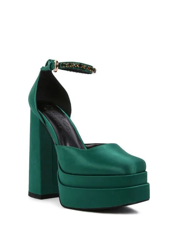 MARTINI Sky High Ramp Walk Satin Sandals