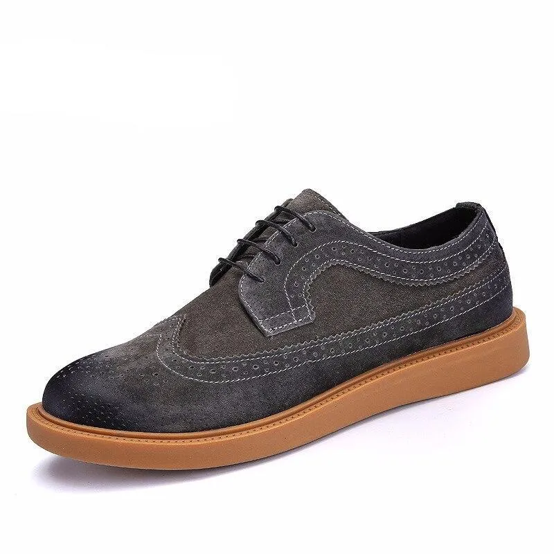 Men Casual Comfortable Lace-up Shoes Spring Autumn Outdoors Wear Massage Waterproof Flats Men Spring Bullock Carved shoes