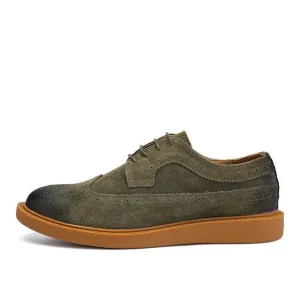 Men Casual Comfortable Lace-up Shoes Spring Autumn Outdoors Wear Massage Waterproof Flats Men Spring Bullock Carved shoes