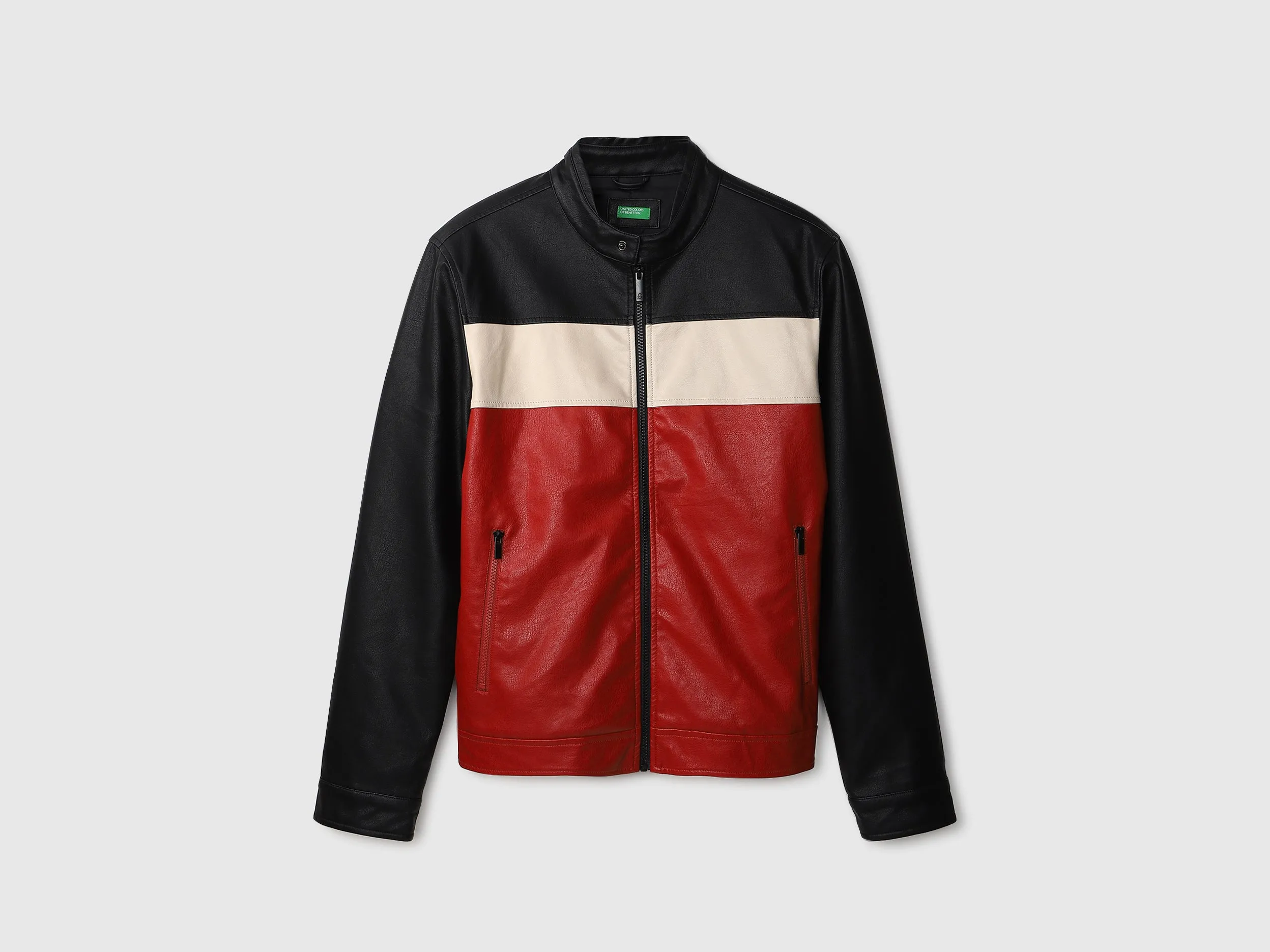 Men Solid Band Collar Jacket
