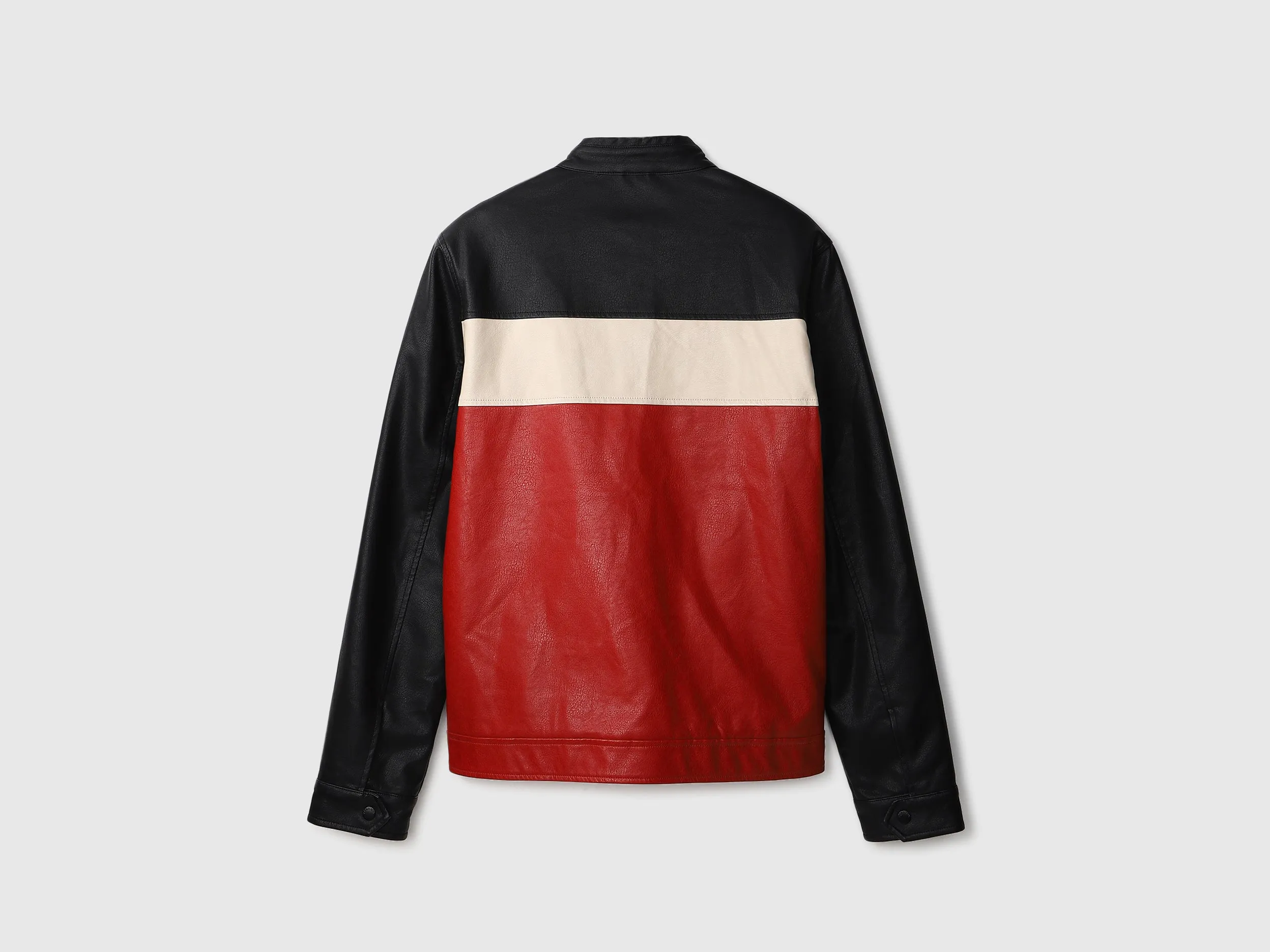 Men Solid Band Collar Jacket