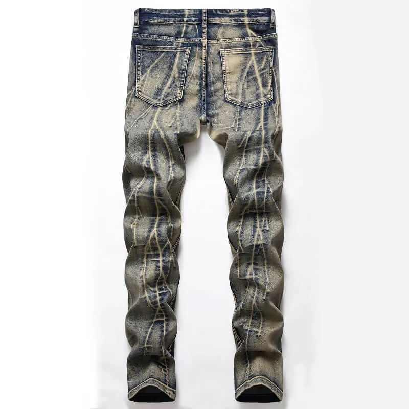 Men's Jeans Retro Jeans Mid Waisted Jeans Straight Pants