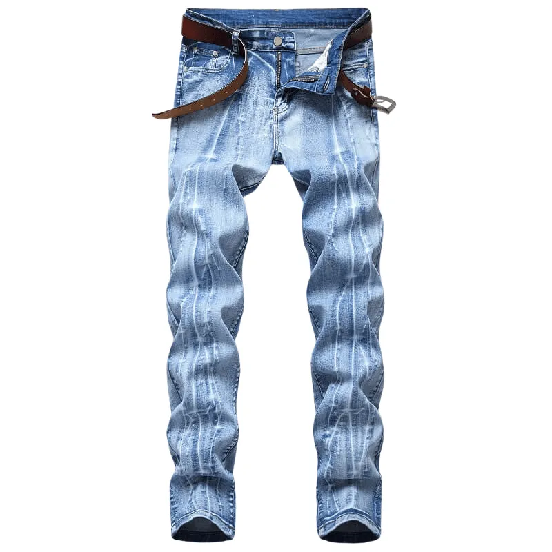 Men's Jeans Retro Jeans Mid Waisted Jeans Straight Pants