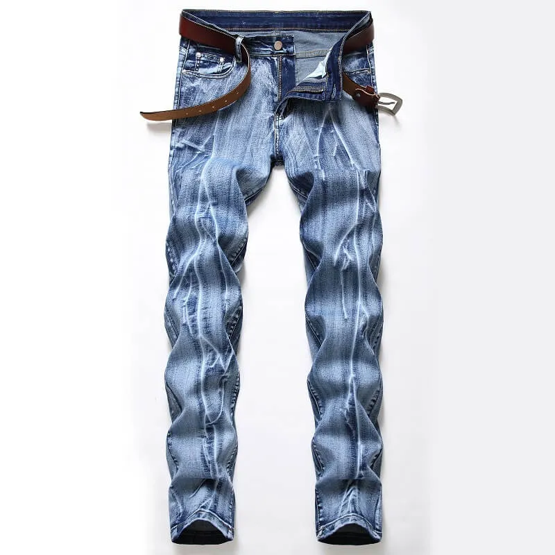 Men's Jeans Retro Jeans Mid Waisted Jeans Straight Pants