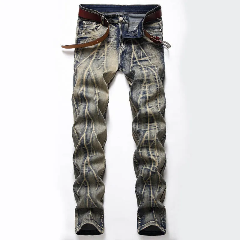 Men's Jeans Retro Jeans Mid Waisted Jeans Straight Pants