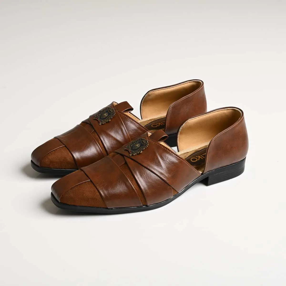 Mens Leather Sandals - Light Brown