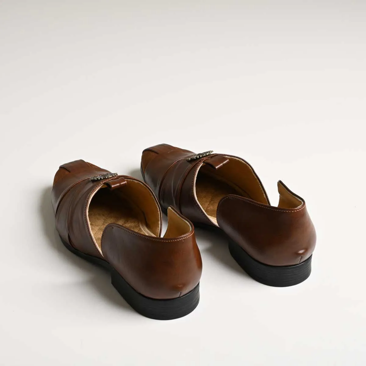 Mens Leather Sandals - Light Brown