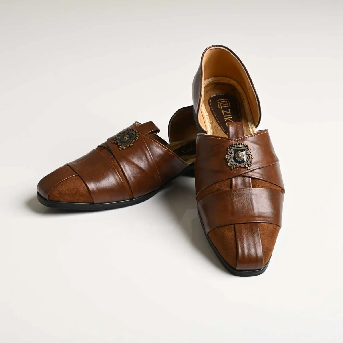 Mens Leather Sandals - Light Brown