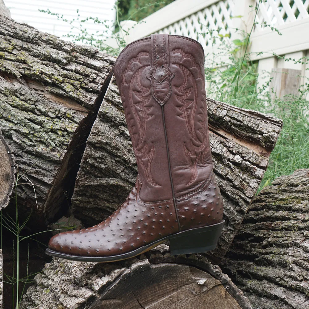 Men's Ostrich Print Cowboy Boots (H7002)